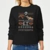 E.T. The Extra-Terrestrial Be Good Or No Presents Women's Christmas Sweatshirt - Black
