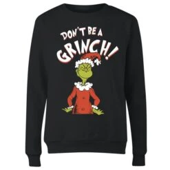 Dr. Seuss The Grinch Dont Be A Grinch Women's Christmas Jumper - Black -Fashion Clothing Shop 11920335 1134625265198579