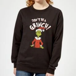 Dr. Seuss The Grinch Dont Be A Grinch Women's Christmas Jumper - Black