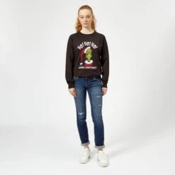 Dr. Seuss The Grinch Ho Ho Ho Women's Christmas Jumper - Black 8 Dr. Seuss The Grinch Ho Ho Ho Women's Christmas Jumper - Black -Fashion Clothing Shop 11920341 1824625265265542