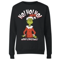 Dr. Seuss The Grinch Ho Ho Ho Smile Women's Christmas Jumper - Black -Fashion Clothing Shop 11920347 2744625265544110