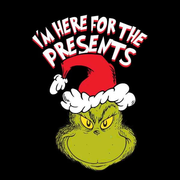 Dr. Seuss The Grinch Im Here For The Presents Women's Christmas Jumper - Black 4 Dr. Seuss The Grinch Im Here For The Presents Women's Christmas Jumper - Black - Image 2