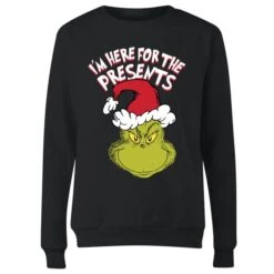 Dr. Seuss The Grinch Im Here For The Presents Women's Christmas Jumper - Black 9 Dr. Seuss The Grinch Im Here For The Presents Women's Christmas Jumper - Black -Fashion Clothing Shop 11920359 7134625265966609