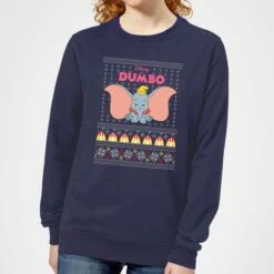 Disney Classic Dumbo Women's Christmas Jumper - Navy