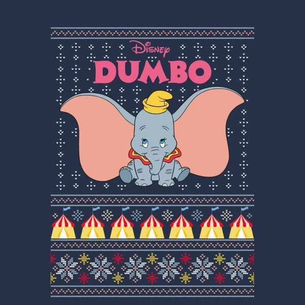 Disney Classic Dumbo Women's Christmas Jumper - Navy 4 Disney Classic Dumbo Women's Christmas Jumper - Navy - Image 2