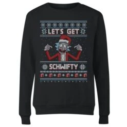 Rick And Morty Lets Get Schwifty Women's Christmas Jumper - Black 9 Rick And Morty Lets Get Schwifty Women's Christmas Jumper - Black -Fashion Clothing Shop 11927309 1094625256948705