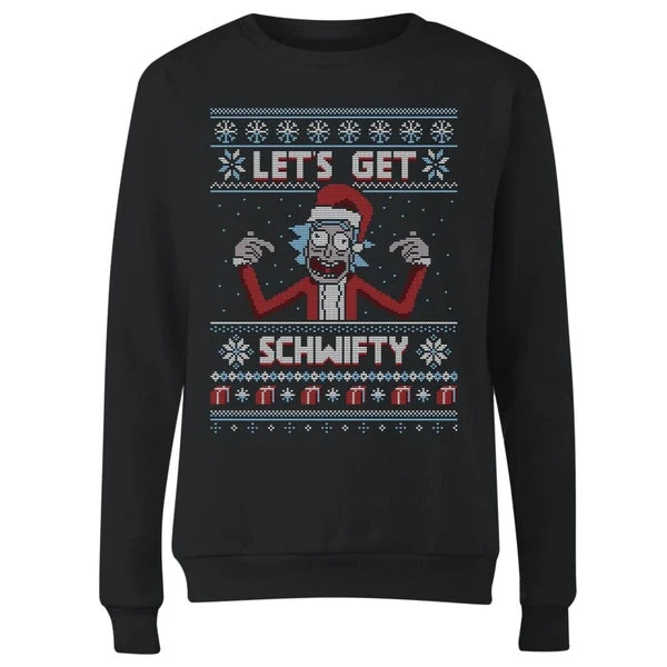 Rick And Morty Lets Get Schwifty Women's Christmas Jumper - Black 6 Rick And Morty Lets Get Schwifty Women's Christmas Jumper - Black - Image 4
