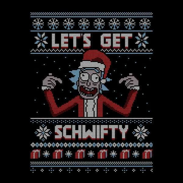 Rick And Morty Lets Get Schwifty Women's Christmas Jumper - Black 4 Rick And Morty Lets Get Schwifty Women's Christmas Jumper - Black - Image 2
