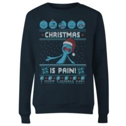 Rick And Morty Mr Meeseeks Pain Women's Christmas Jumper - Navy -Fashion Clothing Shop 11927319 6644625263542111