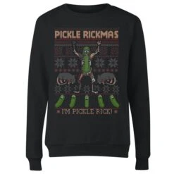 Rick And Morty Pickle Rick Women's Christmas Jumper - Black -Fashion Clothing Shop 11927626 1044625257038132