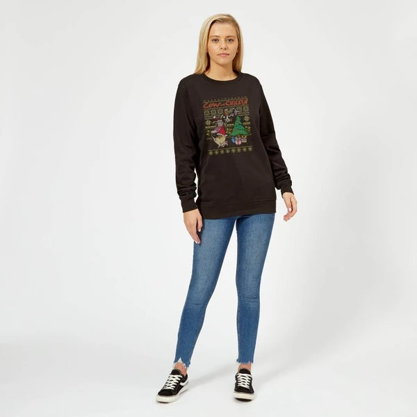 Cartoon Network Cow And Chicken Cow And Chicken Pattern Women's Christmas Jumper - Black 5 Cartoon Network Cow And Chicken Cow And Chicken Pattern Women's Christmas Jumper - Black - Image 3