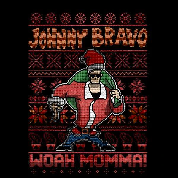 Cartoon Network Johnny Bravo Johnny Bravo Pattern Women's Christmas Jumper - Black 4 Cartoon Network Johnny Bravo Johnny Bravo Pattern Women's Christmas Jumper - Black - Image 2