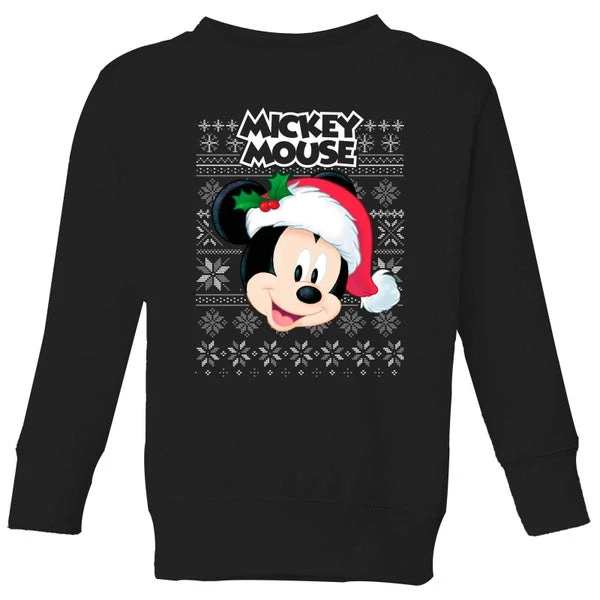 Disney Classic Mickey Mouse Kids Christmas Jumper - Black 3 Disney Classic Mickey Mouse Kids Christmas Jumper - Black