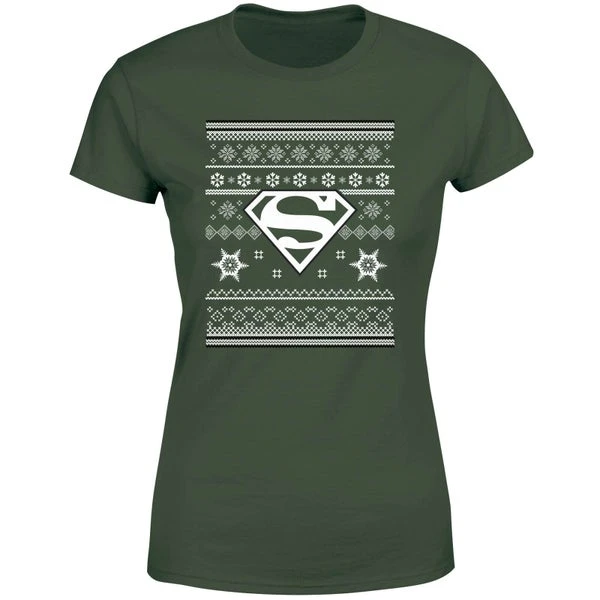 DC COMICS DC Superman Women's Christmas T-Shirt - Forest Green 7 DC COMICS DC Superman Women's Christmas T-Shirt - Forest Green - Image 5