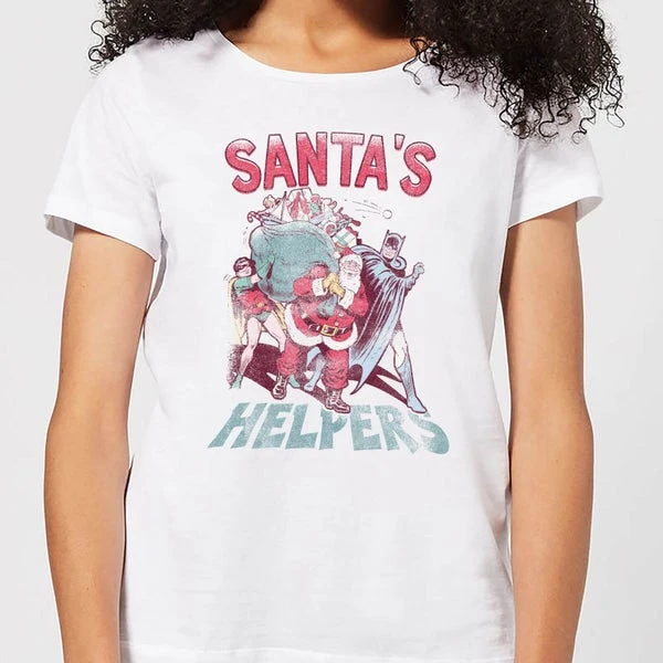 DC COMICS DC Santa's Helpers Women's Christmas T-Shirt - White 3 DC COMICS DC Santa's Helpers Women's Christmas T-Shirt - White