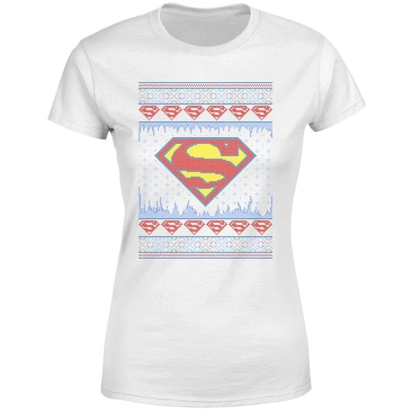 DC COMICS DC Supergirl Knit Women's Christmas T-Shirt - White 7 DC COMICS DC Supergirl Knit Women's Christmas T-Shirt - White - Image 5