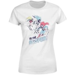 DC COMICS DC To The Slopes! Women's Christmas T-Shirt - White -Fashion Clothing Shop 11964134 1704627062883191
