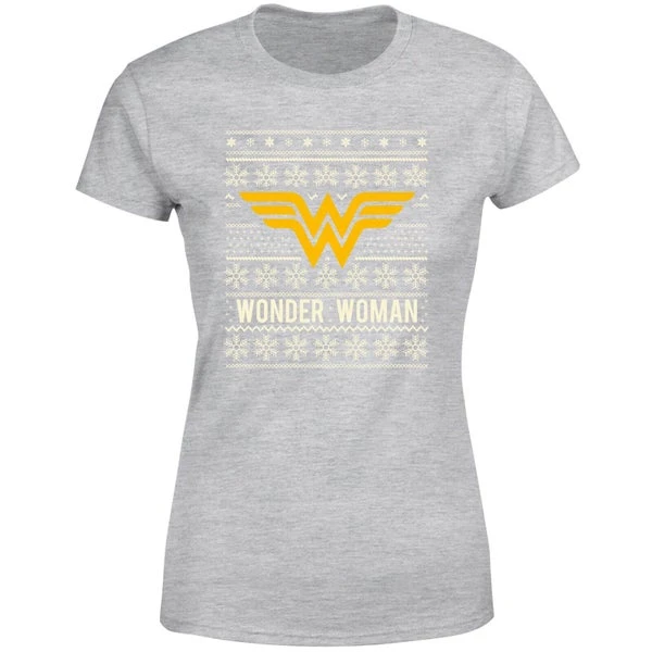 DC COMICS DC Wonder Woman Women's Christmas T-Shirt - Grey 7 DC COMICS DC Wonder Woman Women's Christmas T-Shirt - Grey - Image 5