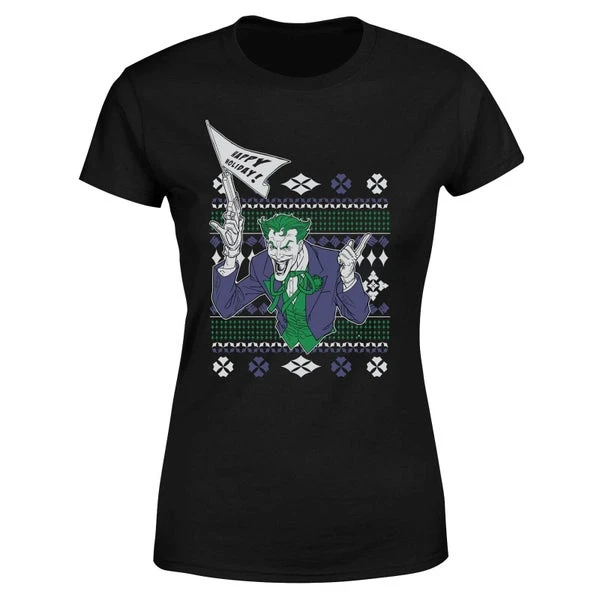 DC COMICS DC Joker Women's Christmas T-Shirt - Black 7 DC COMICS DC Joker Women's Christmas T-Shirt - Black - Image 5
