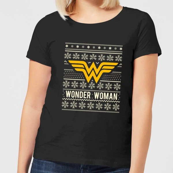 DC COMICS DC Wonder Woman Women's Christmas T-Shirt - Black 3 DC COMICS DC Wonder Woman Women's Christmas T-Shirt - Black