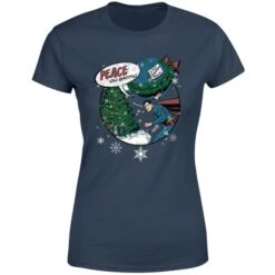 DC COMICS DC Superman Peace On Earth Women's Christmas T-Shirt - Navy -Fashion Clothing Shop 11964871 1934627077230505
