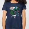 DC COMICS DC Superman Peace On Earth Women's Christmas T-Shirt - Navy