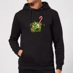 Star Wars Candy Cane Yoda Christmas Hoodie - Black
