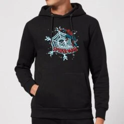 Marvel The Amazing Spider-Man Snowflake Web Christmas Hoodie - Black