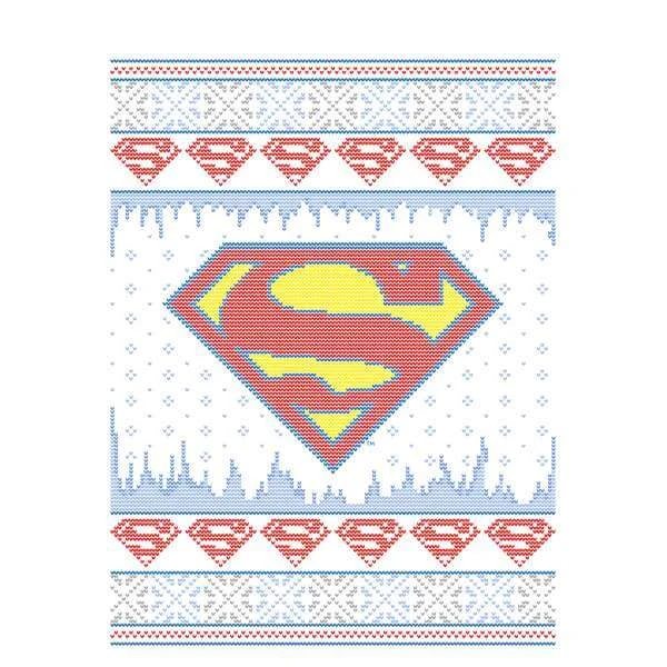 DC COMICS DC Supergirl Knit Men's Christmas T-Shirt - White 4 DC COMICS DC Supergirl Knit Men's Christmas T-Shirt - White - Image 2