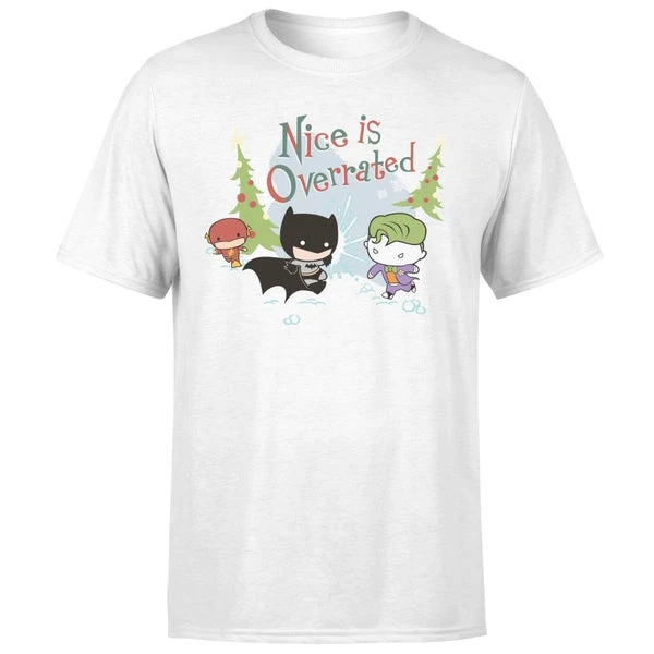 DC COMICS DC Nice Is Overrated Men's Christmas T-Shirt - White 7 DC COMICS DC Nice Is Overrated Men's Christmas T-Shirt - White - Image 5