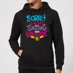 Captain Marvel Sorry I'm Late Hoodie - Black