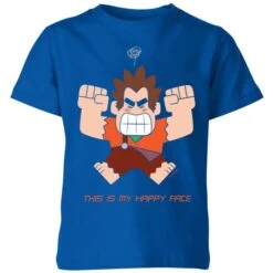 Disney Wreck-it Ralph This Is My Happy Face Kids' T-Shirt - Royal Blue