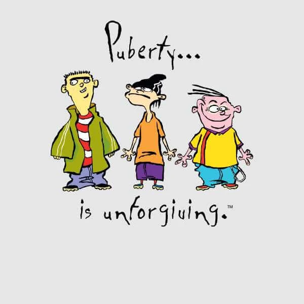 Ed, Edd N Eddy Puberty Is Unforgiving Men's T-Shirt - Grey 4 Ed, Edd N Eddy Puberty Is Unforgiving Men's T-Shirt - Grey - Image 2