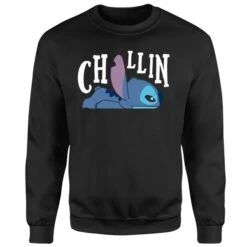 Disney Lilo And Stitch Chillin Sweatshirt - Black -Fashion Clothing Shop 12057415 5234658974472199