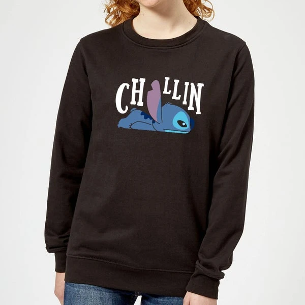 Disney Lilo And Stitch Chillin Women's Sweatshirt - Black 3 Disney Lilo And Stitch Chillin Women's Sweatshirt - Black