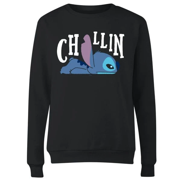 Disney Lilo And Stitch Chillin Women's Sweatshirt - Black 6 Disney Lilo And Stitch Chillin Women's Sweatshirt - Black - Image 4