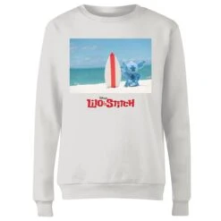 Disney Lilo And Stitch Surf Beach Women's Sweatshirt - White 9 Disney Lilo And Stitch Surf Beach Women's Sweatshirt - White -Fashion Clothing Shop 12058348 1874658995329894