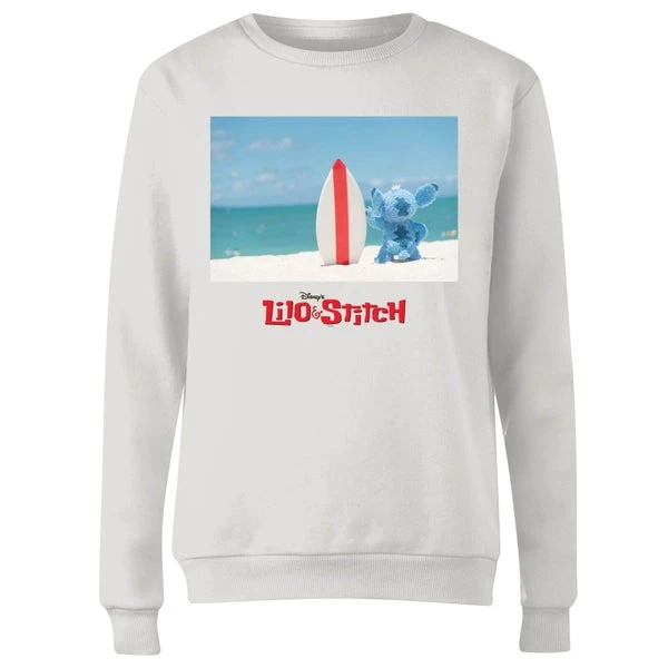 Disney Lilo And Stitch Surf Beach Women's Sweatshirt - White 6 Disney Lilo And Stitch Surf Beach Women's Sweatshirt - White - Image 4
