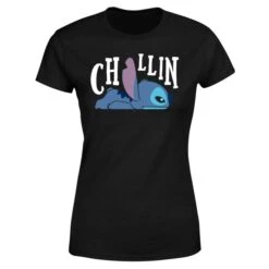 Disney Lilo And Stitch Chillin Women's T-Shirt - Black -Fashion Clothing Shop 12059001 8744659009576414