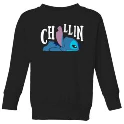 Disney Lilo And Stitch Chillin Kids' Sweatshirt - Black
