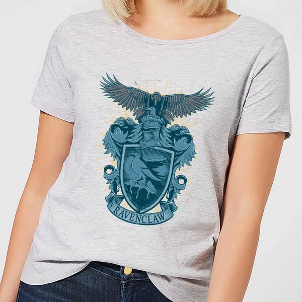Harry Potter Ravenclaw Drawn Crest Women's T-Shirt - Grey 3 Harry Potter Ravenclaw Drawn Crest Women's T-Shirt - Grey