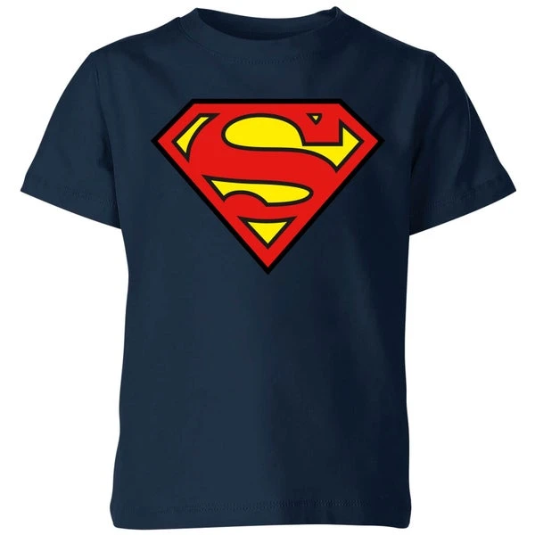 DC COMICS Justice League Superman Logo Kids' T-Shirt - Navy 3 DC COMICS Justice League Superman Logo Kids' T-Shirt - Navy