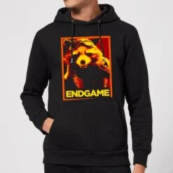 Marvel Avengers Endgame Rocket Poster Hoodie - Black