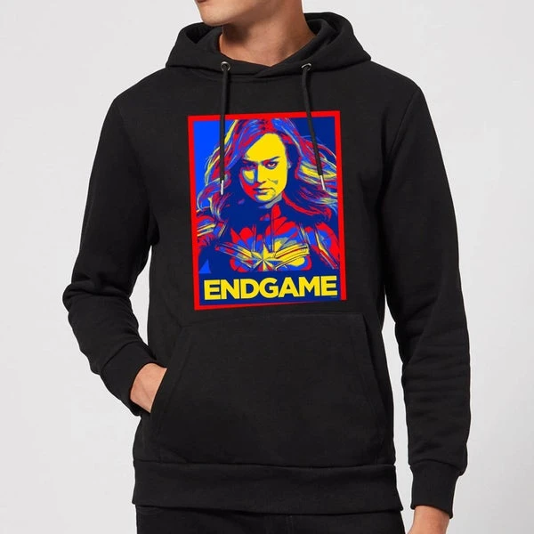 Avengers Endgame Captain Marvel Poster Hoodie - Black 3 Avengers Endgame Captain Marvel Poster Hoodie - Black