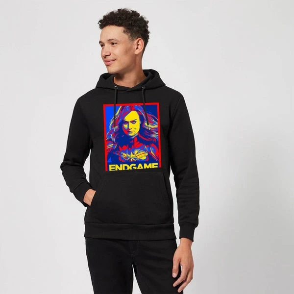 Avengers Endgame Captain Marvel Poster Hoodie - Black 5 Avengers Endgame Captain Marvel Poster Hoodie - Black - Image 3