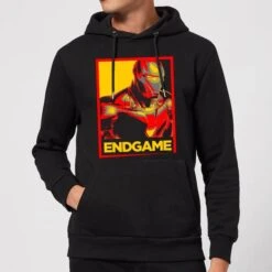 Marvel Avengers Endgame Iron Man Poster Hoodie - Black