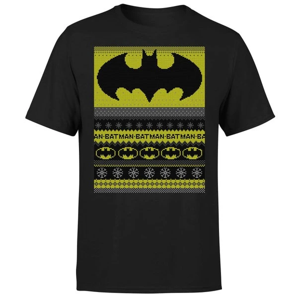 DC Comics Batman Men's Christmas T-Shirt In Black 7 DC Comics Batman Men's Christmas T-Shirt In Black - Image 5