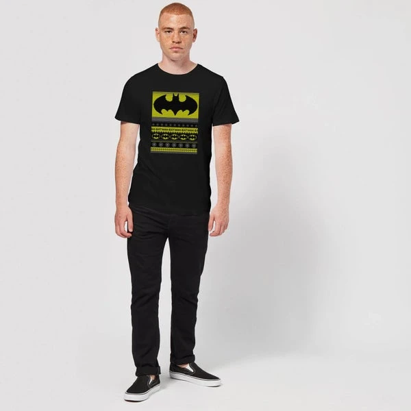 DC Comics Batman Men's Christmas T-Shirt In Black 5 DC Comics Batman Men's Christmas T-Shirt In Black - Image 3