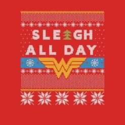 DC COMICS Wonder Woman 'Sleigh All Day Men's Christmas T-Shirt - Red -Fashion Clothing Shop 12336675 2134714226759724