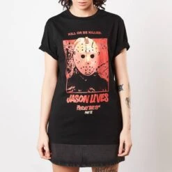 Friday 13th Jason Lives Women's T-Shirt - Black 9 Friday 13th Jason Lives Women's T-Shirt - Black -Fashion Clothing Shop 12699434 1944807816220580